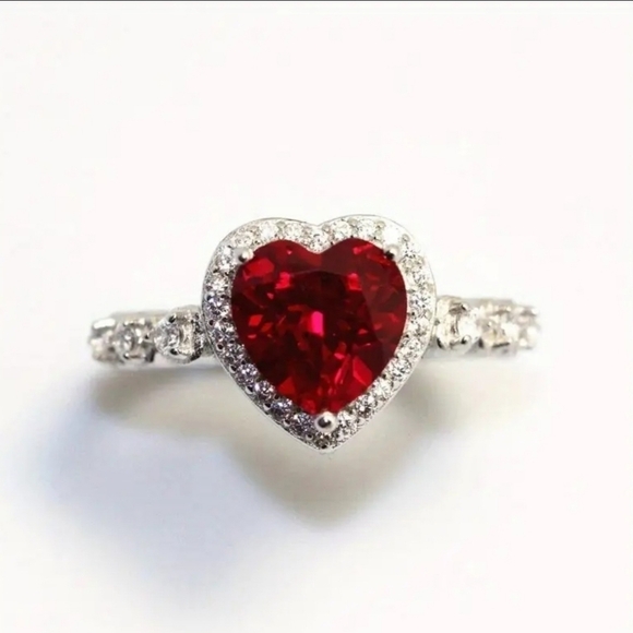 Jewelry - Radiant Red Heart and Silver Ring